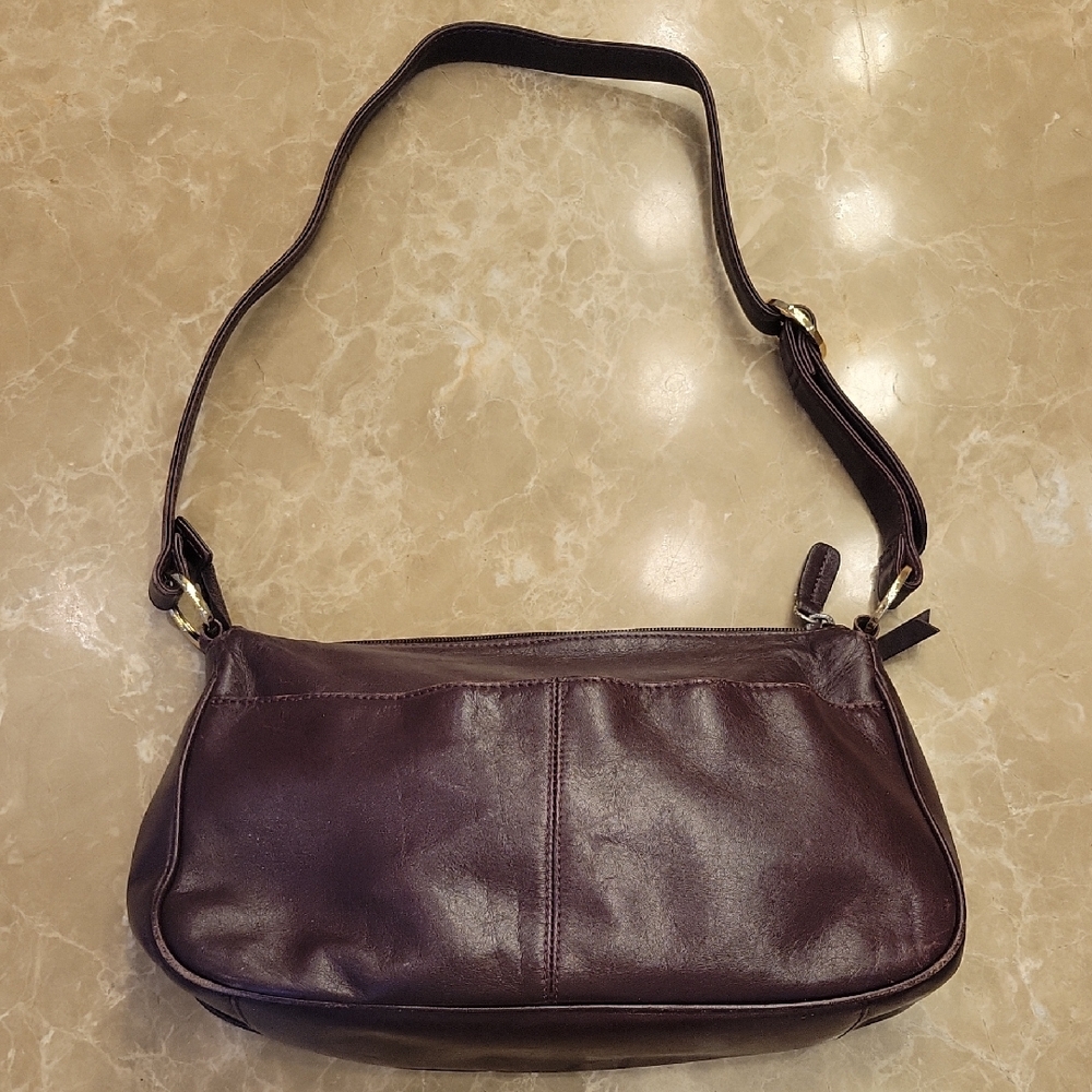Etienne Aigner Genuine Leather Burgandy Shoulder Bag with Adjustable Strap